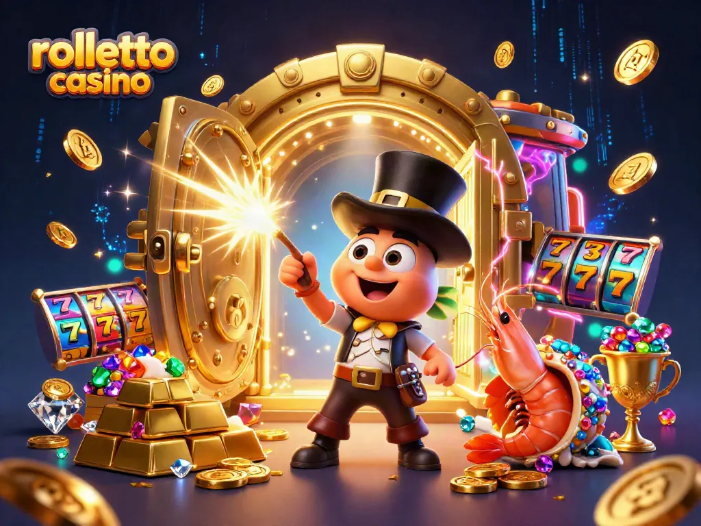 Play at rolletto casino to discover vibrant slot action with golden coins and treasures.