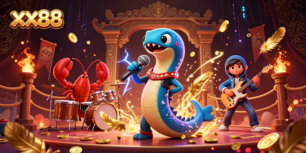 Experience the thrill of xx88 with an electric eel DJ performing at an underwater casino
